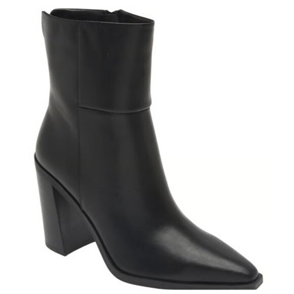 Steve Madden Silvee Leather Boots Womens 9 M Booties Block Heel Pointed Toe NWOB - Picture 1 of 14